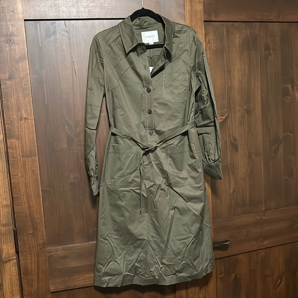 LK Bennett NWT army green shirt dress